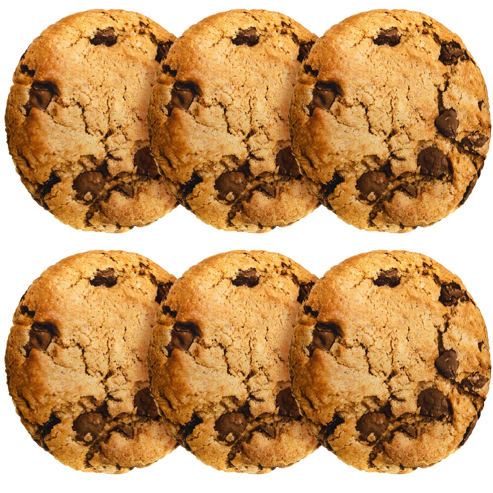 Unittype 6 Pcs Chocolate Chip Cookie Pillows 13.4 Inch 3D Digital Print Decorative Realistic Food Shaped Plush Pillow For Bedroo